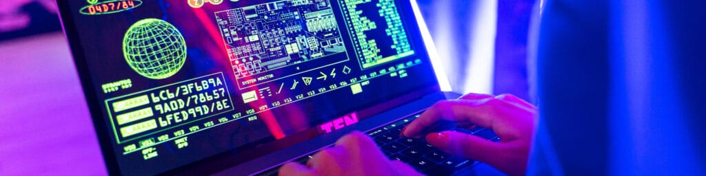 Person Hacking Computer
