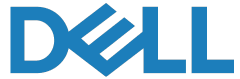 Blue Logo Named "DELL" where the "E" is tilted