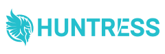 Light Blue Logo Named "HUNTRESS"